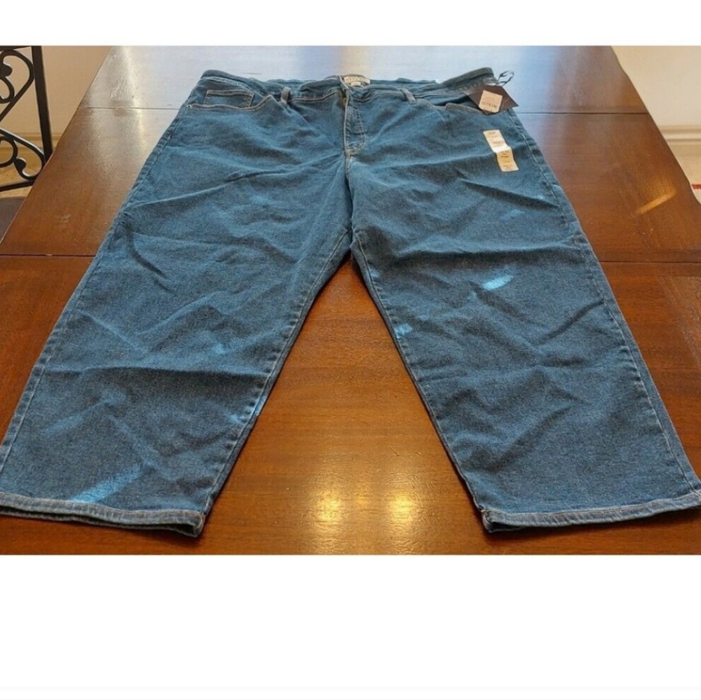 NWT Ava & Viv Women's Plus Size High-Rise Slim Straight Blue Jeans Size 26W/R